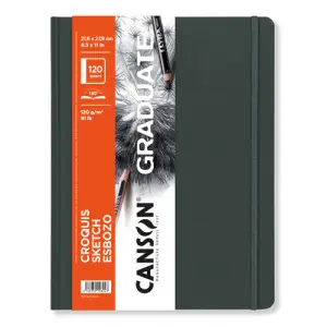 Bloc Canson Graduate Croquis Esbozo (Tapa Dura Gris Oscuro), 60h., 120 gr., 21,6x27,9 cm Nuevo Modelo