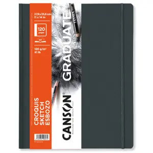 Promoción Exclusiva Bloc Canson Graduate Croquis Esbozo (Tapa Dura Gris Oscuro), 60h., 120 gr., 27,9x35,6 cm