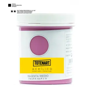 Precio Económico Pintura acrílica Magenta Medio 250 ml. totenart