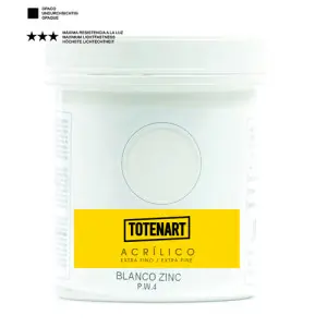 Gran Oferta Pintura acrílica Blanco Zinc 250 ml. totenart