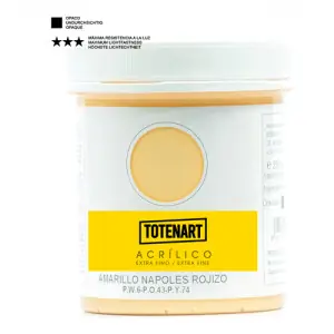 Venta Final Pintura acrílica Amarillo Nápoles Rojizo 250 ml. totenart