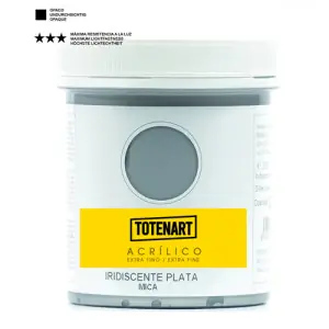 Pintura acrílica Irisado Plata 250 ml. totenart Premium