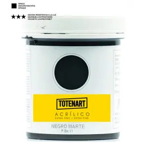 Última Oportunidad Pintura acrílica Negro Marte 250 ml. totenart