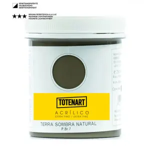 Pintura acrílica Tierra Sombra Natural 250 ml. totenart Directo De Fábrica