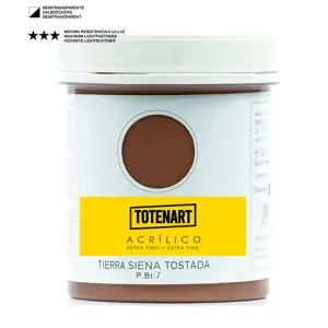 Pintura acrílica Tierra Siena Tostada 250 ml. totenart Pedido Al Por Mayor