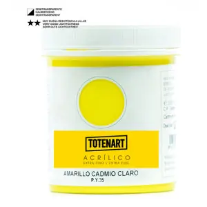 Pintura acrílica Amarillo Cadmio Claro 250 ml. totenart Precio Reducido