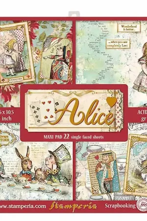 PAPEL SCRAP STAMPERIA KIT 30x30 ALICE GOLD 30x30 22 H Ordena Ya