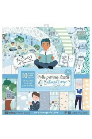 Últimas Unidades PAPEL SCRAP STAMPERIA KIT 30x30 PRIMERA ILUSIÓN NIÑO 10 H