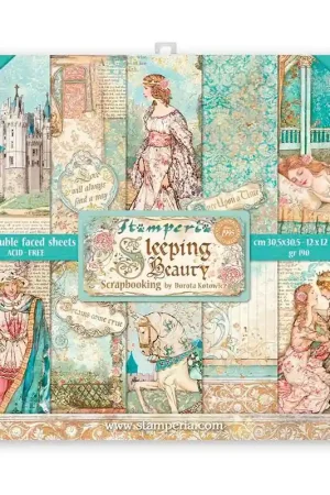 PAPEL SCRAP STAMPERIA KIT 30x30 SLEEPING BEAUTY 10 H Oferta Limitada