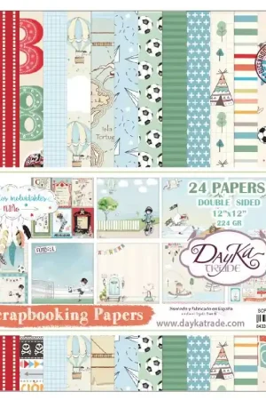 Venta Final PAPEL SCRAP DAYKA KIT 30x30 SCP-3021 MOMENTOS INOLVIDABLES NIÑO