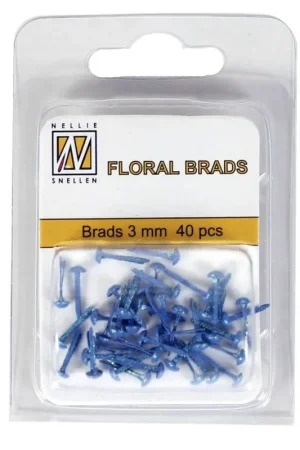 BRADS NELLIE AZUL GLITTER 3 MM 40 UDS. Solo Hoy