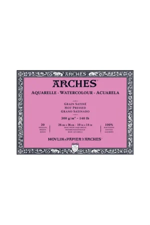 BLOC ARCHES ACUARELA GRANO SATIN 26X36CM 300G 20H Stock Limitado