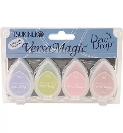 TAMPÓN TINTA GOTA VERSAMAGIC, SET 4 FLOWER POT Últimas Unidades