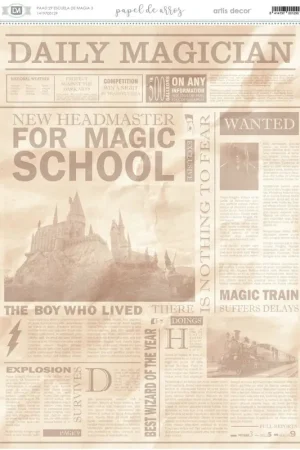 Envío Internacional PAPEL ARROZ AD Nº129 ESCUELA DE MAGIA 3 30x42