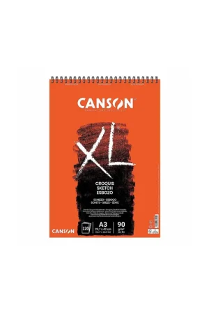 BLOC DIBUJO CANSON XL CROQUIS ESPIRAL A3 90G 120H Solo Hoy