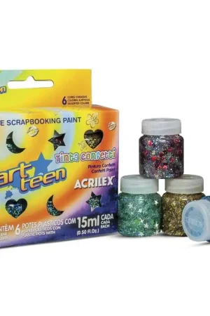 PINTURA CONFETTI ACRILEX 6x15 ML Tendencia