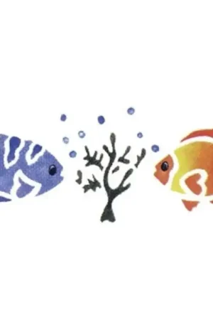 STENCIL ACRILEX 33x14 CM PECES Última Versión