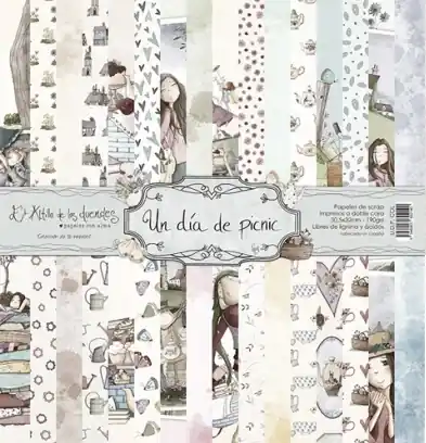 PAPEL SCRAP EL ALTILLO DE LOS DUENDES KIT 30x30 UN DÍA DE PICNIC Moderno