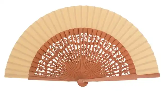 ABANICO MADERA PERAL CALADO 23 CM AVELLANA Compra Ahora