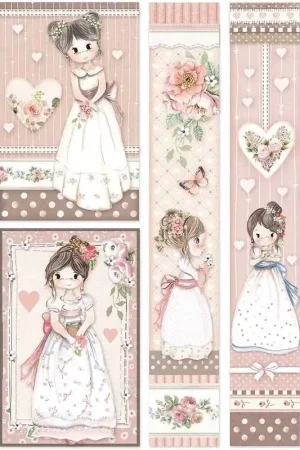 Súper Precio PAPEL ARROZ STAMPERIA A4 LITTLE GIRL FRAMES