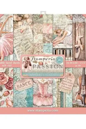 PAPEL SCRAP STAMPERIA KIT 30x30 PASSION 10 H Envío Inmediato