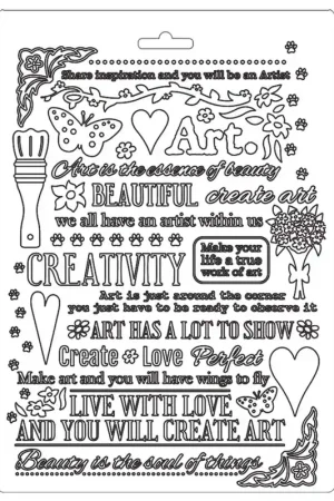 Auténtico MOLDE FLEXIBLE STAMPERIA A5 ATELIER WRITING