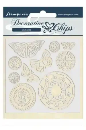 DECORATIVE CHIPS STAMPERIA 14x14 AM. BUTTERFLY TRIBAL Lujoso