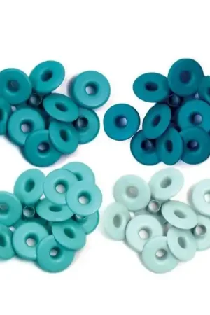 EYELETS WeR 4 TONOS TURQUESA 0.5 CM 40 PIEZAS Popular