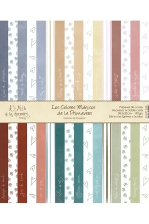 PAPEL SCRAP EL ALTILLO DE LOS DUENDES KIT 30x30 COLORES MÁGICOS DE LA PRIMAVERA Tendencia