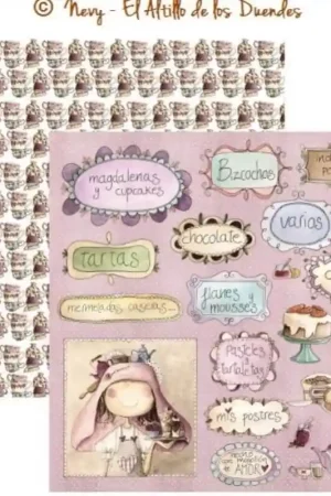 PAPEL SCRAP EL ALTILLO DE LOS DUENDES, OFELIA ENTRE FOGONES 004 Nuevo Modelo