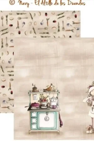 Precio Rebajado PAPEL SCRAP EL ALTILLO DE LOS DUENDES, OFELIA ENTRE FOGONES 001