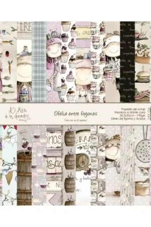 PAPEL SCRAP EL ALTILLO DE LOS DUENDES KIT 30x30 OFELIA ENTRE FOGONES Envío Inmediato