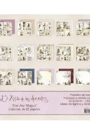 Oferta De Temporada PAPEL SCRAP EL ALTILLO DE LOS DUENDES KIT 30x30 OTRO AÑO MÁGICO