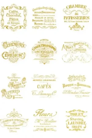PAPEL ARROZ CADENCE Nº036 FONDO ORO SELLOS VINTAGE 30X41 Favorito De Clientes