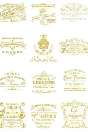 PAPEL ARROZ CADENCE Nº037 FONDO ORO SELLOS VINTAGE 30x41 Promoción Exclusiva