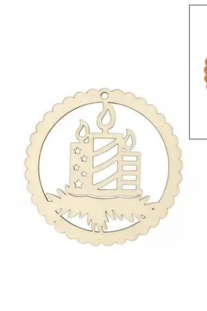 SILUETA MADERA VELA NAVIDEÑA 10x0.3 CM Promoción