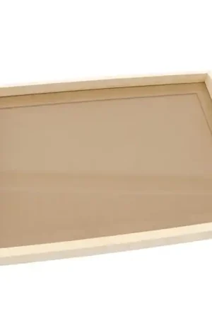 BANDEJA MADERA CON CRISTAL 47x33.5x7 CM A Buen Precio