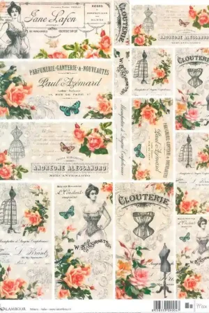 PAPEL ARROZ CALAMBOUR TT004 CORSÉS/FLORES 23x31 Disponible Ahora