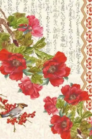 Económico PAPEL ARROZ CALAMBOUR TCR022 FLORES JAPONESAS 35x50