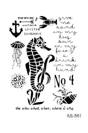 Entrega Rápida STENCIL CADENCE 21x29 CM CABALLITO DE MAR