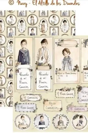 PAPEL SCRAP EL ALTILLO DE LOS DUENDES, CELEBRANDO MI COMUNIÓN 005 Envío Gratis