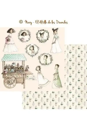 PAPEL SCRAP EL ALTILLO DE LOS DUENDES, ELLAS CELEBRAN SU COMUNIÓN 005 Compra Hoy