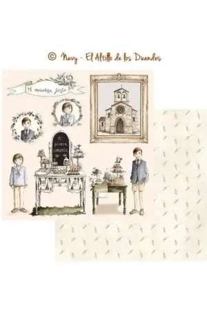 PAPEL SCRAP EL ALTILLO DE LOS DUENDES, ELLOS CELEBRAN SU COMUNIÓN 006 Disponible Ahora