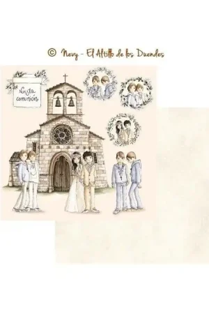PAPEL SCRAP EL ALTILLO DE LOS DUENDES, ELLOS CELEBRAN SU COMUNIÓN 003 Favorito De Clientes