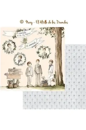 PAPEL SCRAP EL ALTILLO DE LOS DUENDES, ELLOS CELEBRAN SU COMUNIÓN 001 Certificado