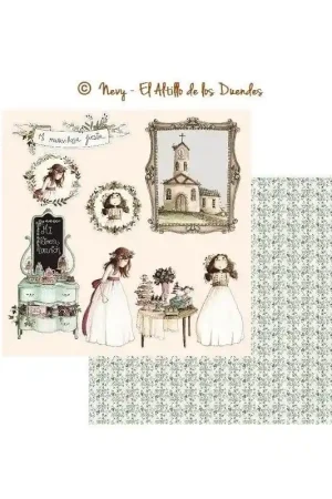 PAPEL SCRAP EL ALTILLO DE LOS DUENDES, ELLAS CELEBRAN SU COMUNIÓN 006 Tendencia