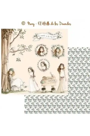 PAPEL SCRAP EL ALTILLO DE LOS DUENDES, ELLAS CELEBRAN SU COMUNIÓN 001 Pago Seguro