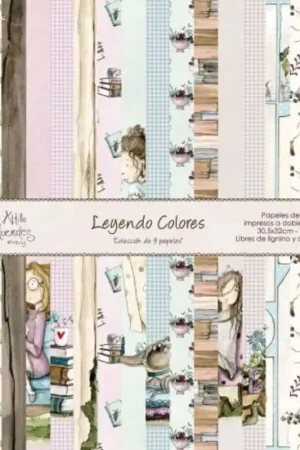 PAPEL SCRAP EL ALTILLO DE LOS DUENDES KIT 30x30 LEYENDO COLORES No Te Lo Pierdas