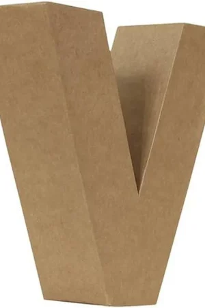 Precio Económico LETRA PAPEL MACHÉ "V" 25 CM