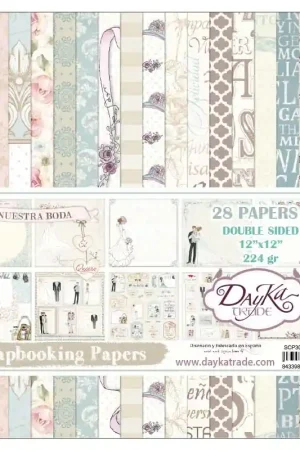 Marca Reconocida PAPEL SCRAP DAYKA KIT 30x30 SCP-3005 BODA